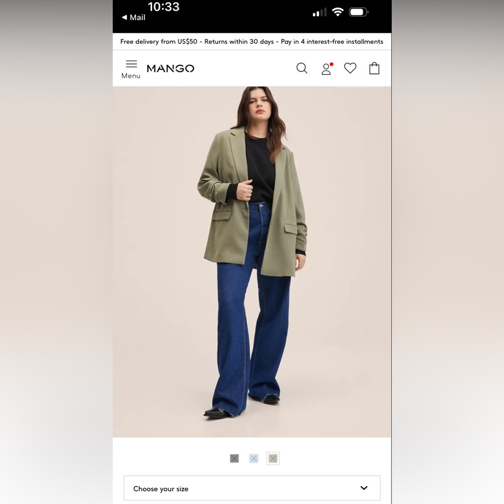 Moss Green Mango Blazer - image 6